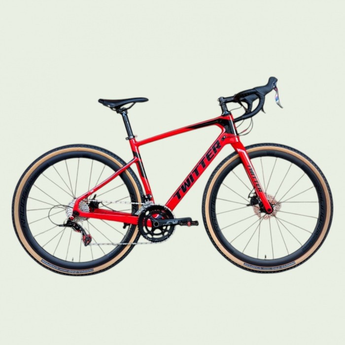 Велосипед карбоновий 28" Twitter Gravel Carbon RS-22S Red