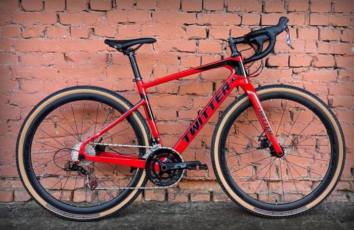 Велосипед карбоновий 28" Twitter Gravel Carbon RS-22S Red