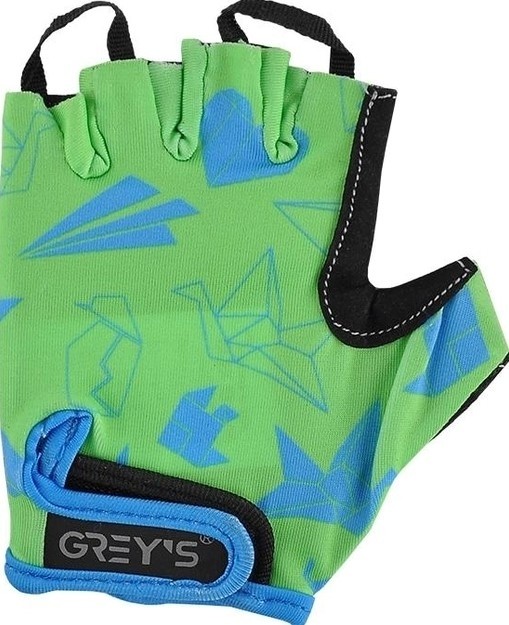 Рукавички дитячі GREY'S з коротким пальцем, гелеві вставки, зелено-чорні