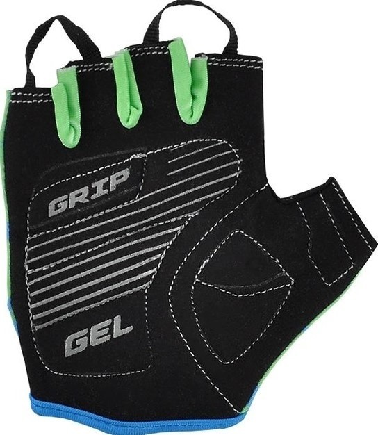 Рукавички дитячі GREY'S з коротким пальцем, гелеві вставки, зелено-чорні