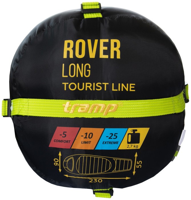Спальний мішок Tramp Rover Long кокон правий olive/grey 230/90-55 UTRS-052L