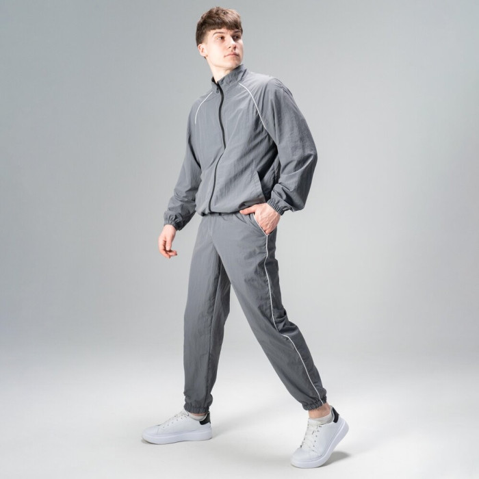 Легкий спортивный костюм Slavni мужской темно-серый, Демисезонный костюм Slavni Porto темно-серый