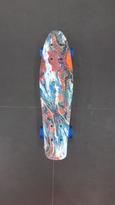 Пенніборд Amigo Sport Bora Flach абстракція кольорові хвилі, укр, укр