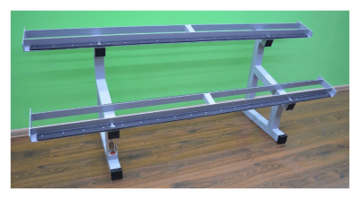 Стелаж для гантелей (2 яруси по 2 метри, гумовий)