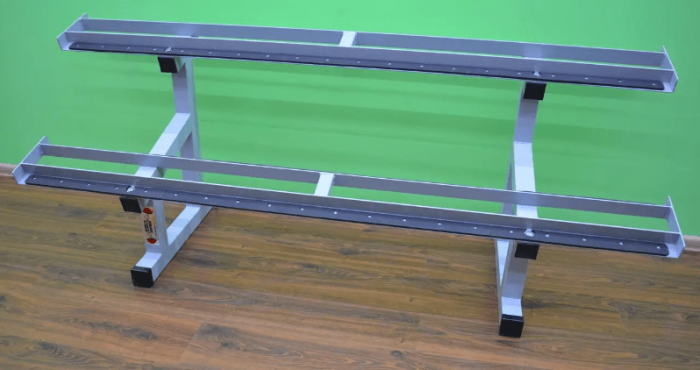 Стелаж для гантелей (2 яруси по 2 метри, гумовий)