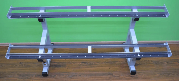 Стелаж для гантелей (2 яруси по 2 метри, гумовий)