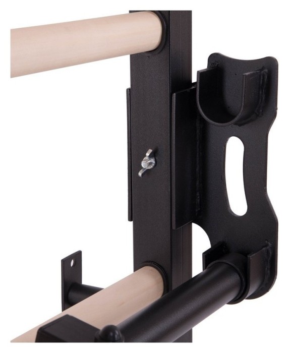 Шведська стінка-стійка з турником брусами та лавкою для преса та спини Master Wood PRO, сталь, дерево