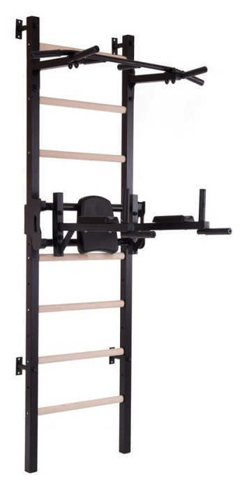 Шведська стінка-стійка з турником брусами та лавкою для преса та спини Master Wood PRO, сталь, дерево, укр, укр