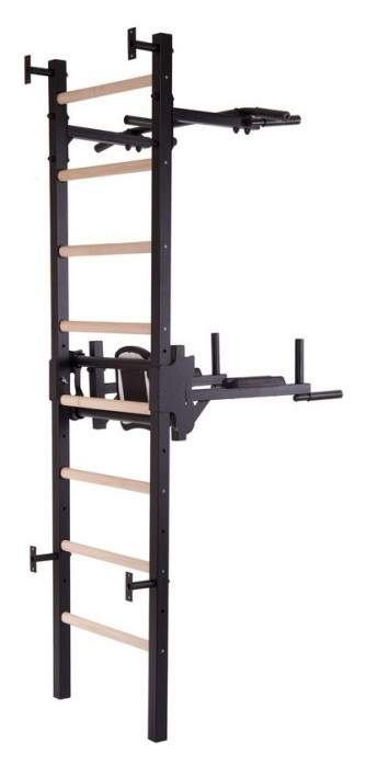 Шведська стінка-стійка з турником брусами та лавкою для преса та спини Master Wood PRO, сталь, дерево, укр, укр