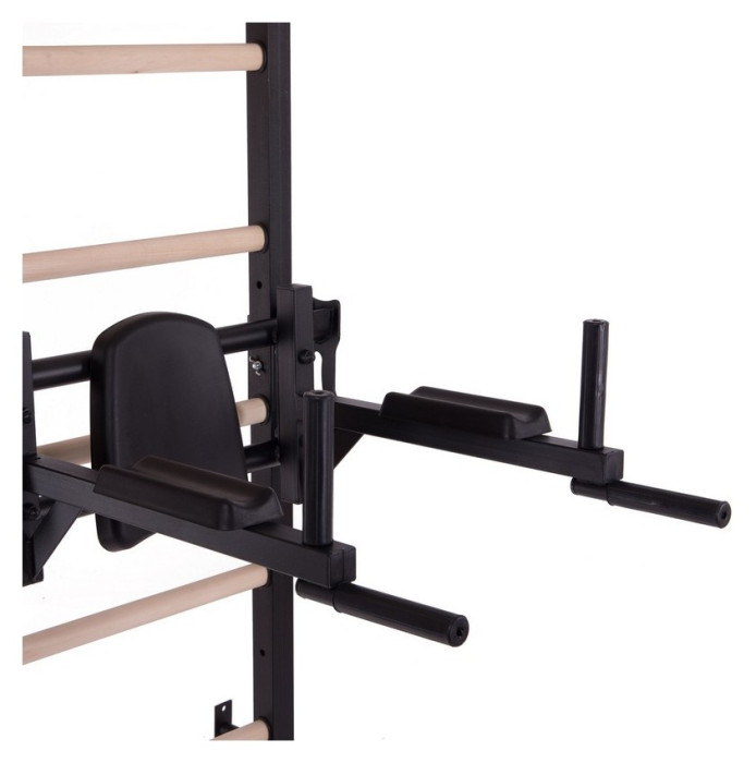 Шведська стінка-стійка з турником брусами та лавкою для преса та спини Master Wood PRO, сталь, дерево, укр, укр