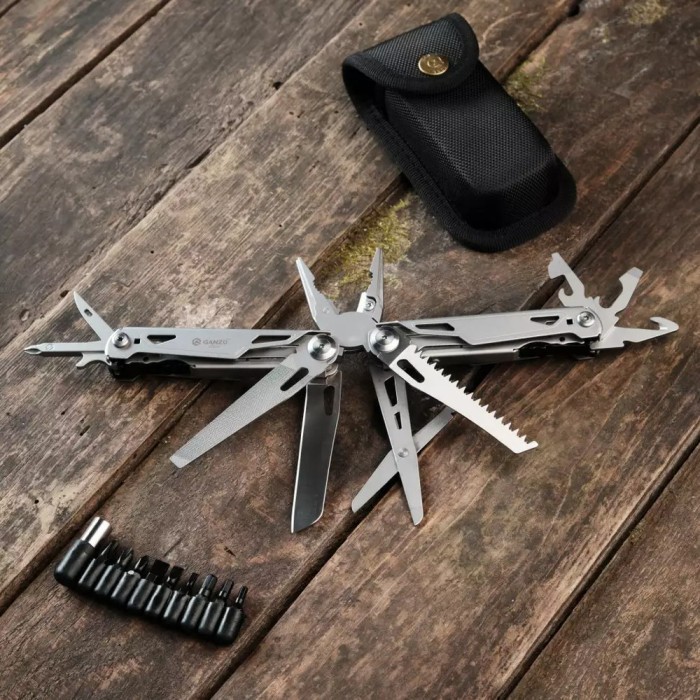 Мультитул Ganzo G303 с чехлом Molle и битами, 21 функция
