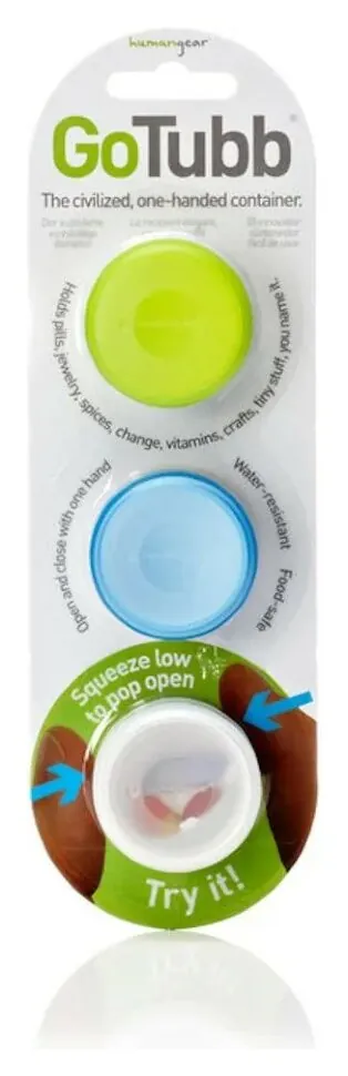 Набір контейнерів Humangear GoTubb 3-Pack Small (Uni Clear/green/blue)