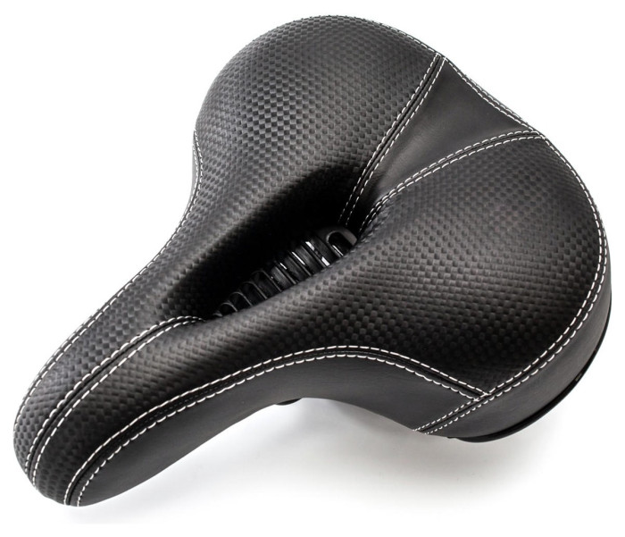 Седло с замком 210*200 мм комфортно с отверстием, с пружинами VLT YF-1039 черный