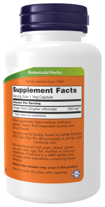 Ginger Root 550mg - 100 vcaps