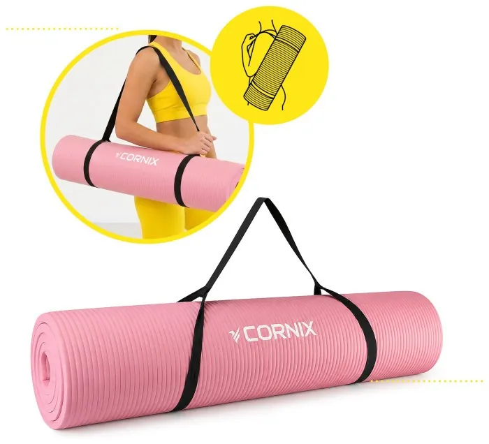 Коврик спортивный Cornix NBR XL 190 x 100 x 1.5 см для йоги и фитнеса XR-0500 Pink