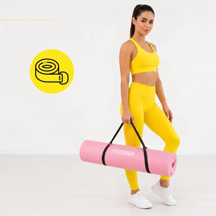 Коврик спортивный Cornix NBR XL 190 x 100 x 1.5 см для йоги и фитнеса XR-0500 Pink