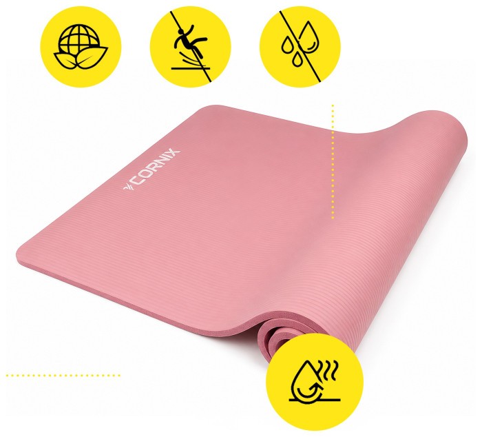 Коврик спортивный Cornix NBR XL 190 x 100 x 1.5 см для йоги и фитнеса XR-0500 Pink