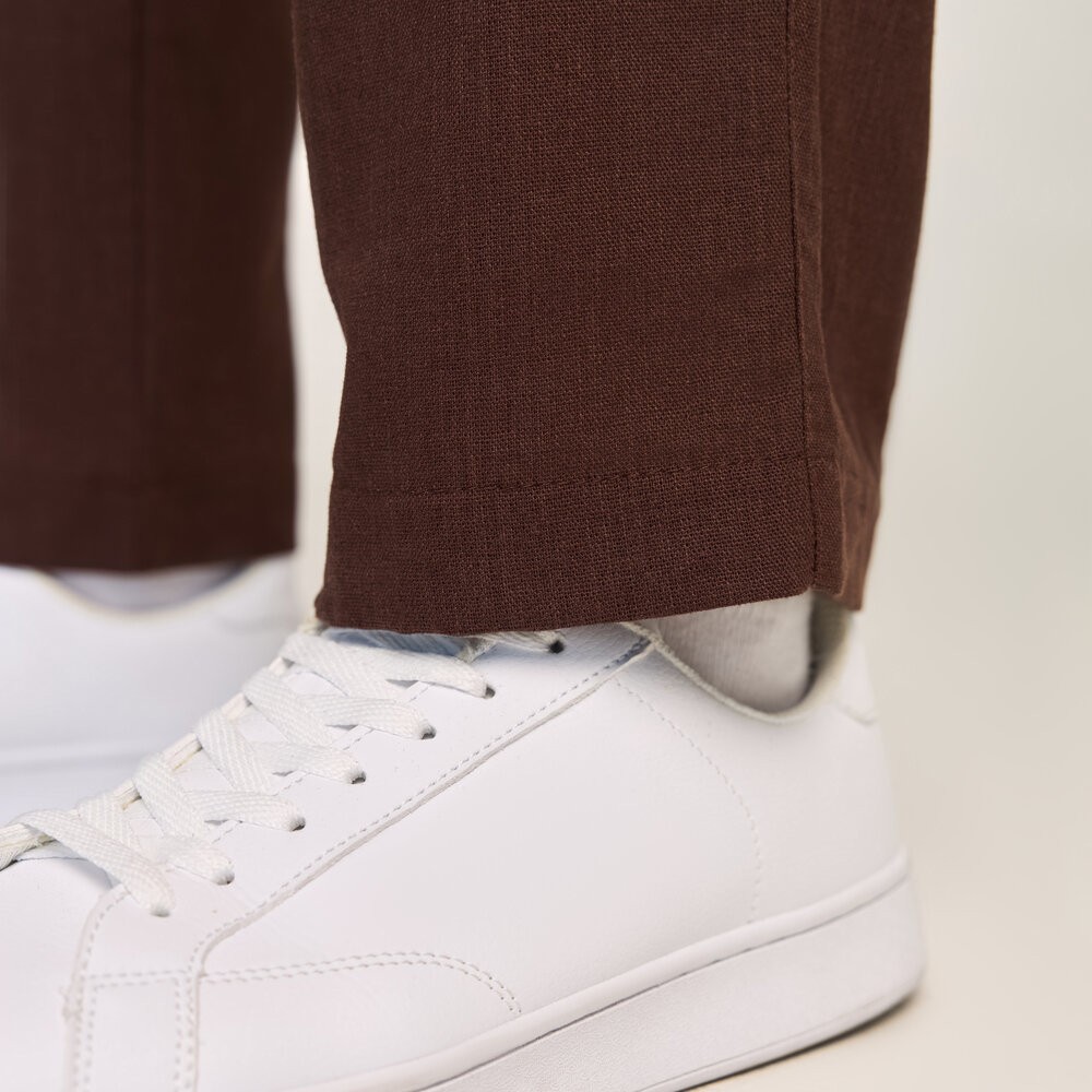 Чоловічі лляні штани вільного крою шоколадні Pobedov Chill, укр, укр