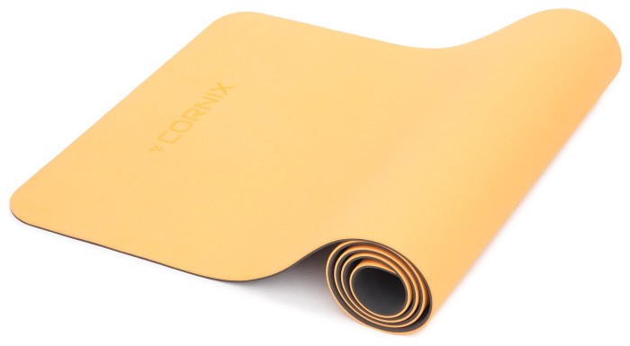 Коврики спортивные Cornix TPE 183 x 61 x 0.6 см для йоги и фитнеса XR-0001 Orange/Black