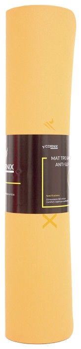 Коврики спортивные Cornix TPE 183 x 61 x 0.6 см для йоги и фитнеса XR-0001 Orange/Black