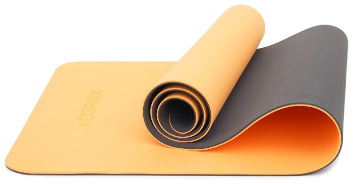 Коврики спортивные Cornix TPE 183 x 61 x 0.6 см для йоги и фитнеса XR-0001 Orange/Black
