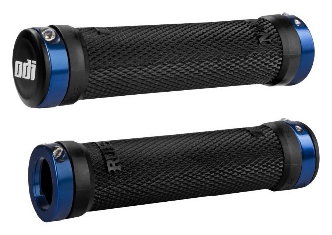 Гріпси ODI Ruffian MTB Lock-On Bonus Pack Black w/Blue Clamps (чорні з синіми замками), укр, укр