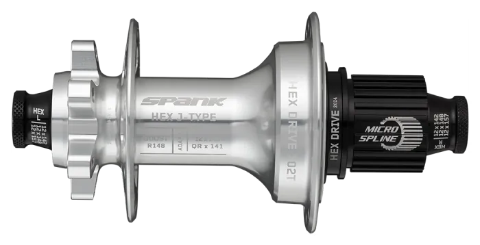Втулка задня SPANK HEX J-TYPE Boost R148 HG 32H, Raw Silver