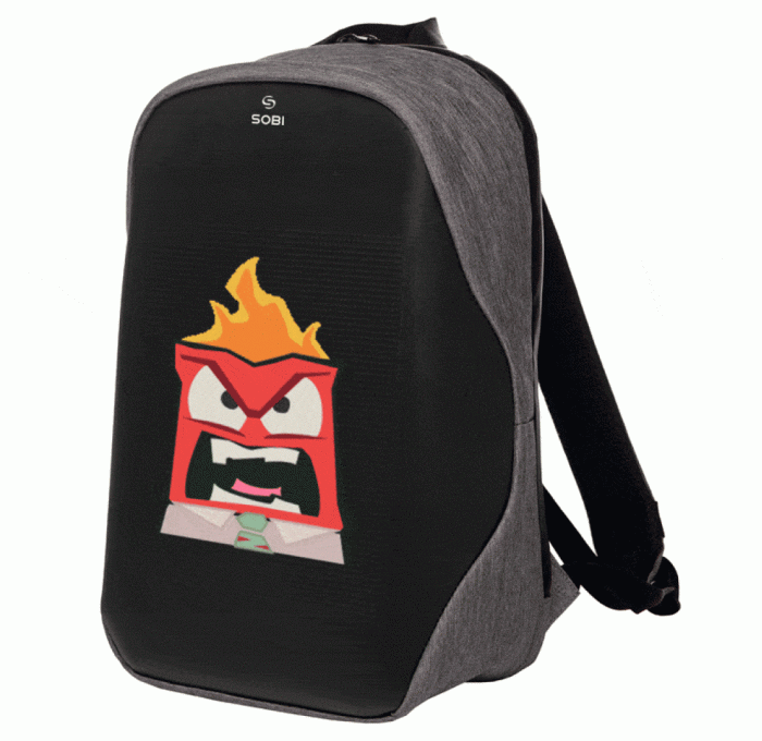 Рюкзак Sobi Pixel Neo SB9704 Gray із LED екраном, укр, укр