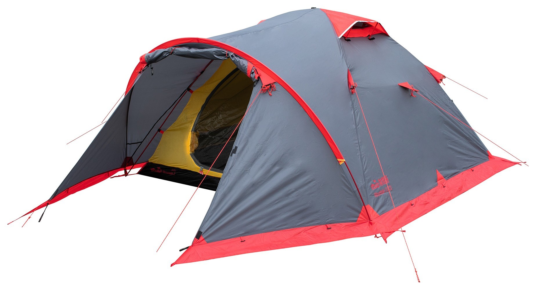 Палатка Tramp Mountain 4 (V2) серая/красная (TRT-024)