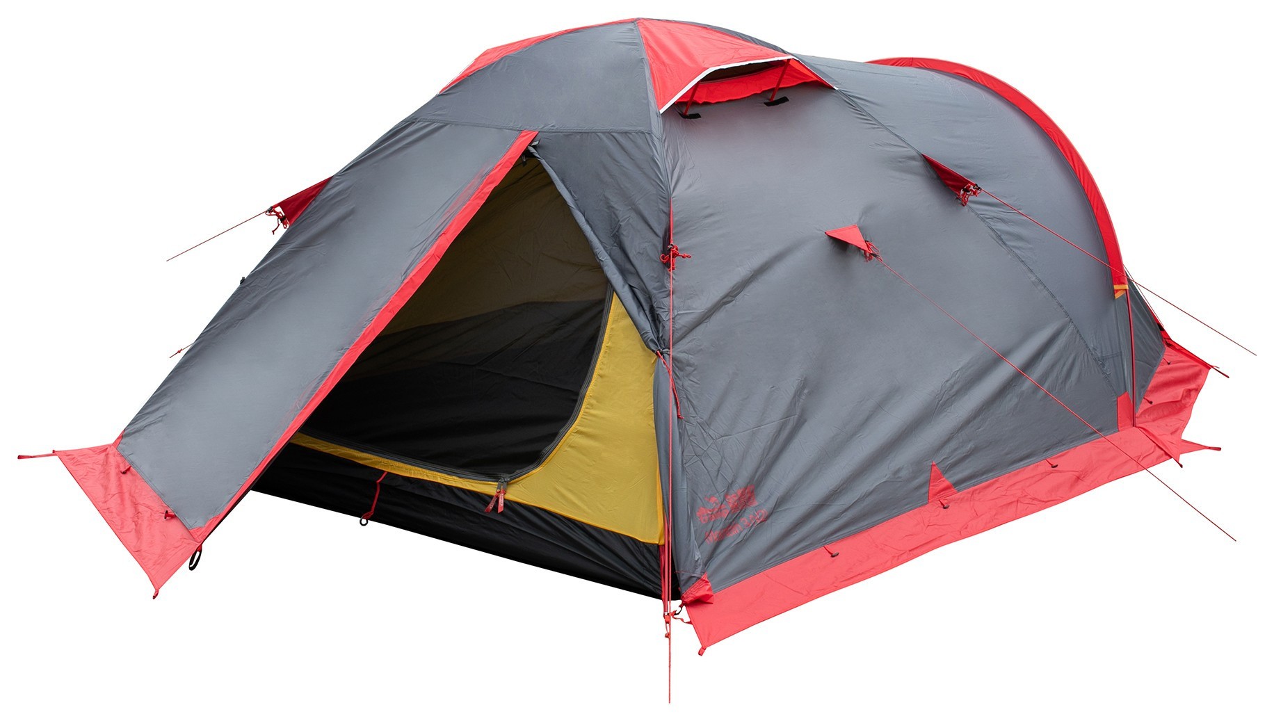 Палатка Tramp Mountain 4 (V2) серая/красная (TRT-024)