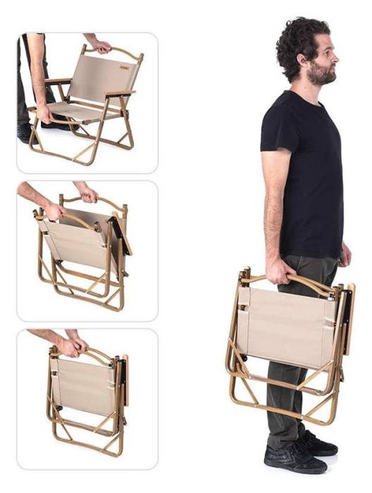 Кресло складное Naturehike MW02 NH19Y002-D, 600D Oxford/алюминий, р-р S, бежевый