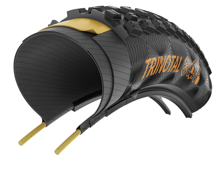 Покришка безкамерна Continental Trinotal Race Grip 29" | 29 X 2.40 чорна/коричнева складна skin