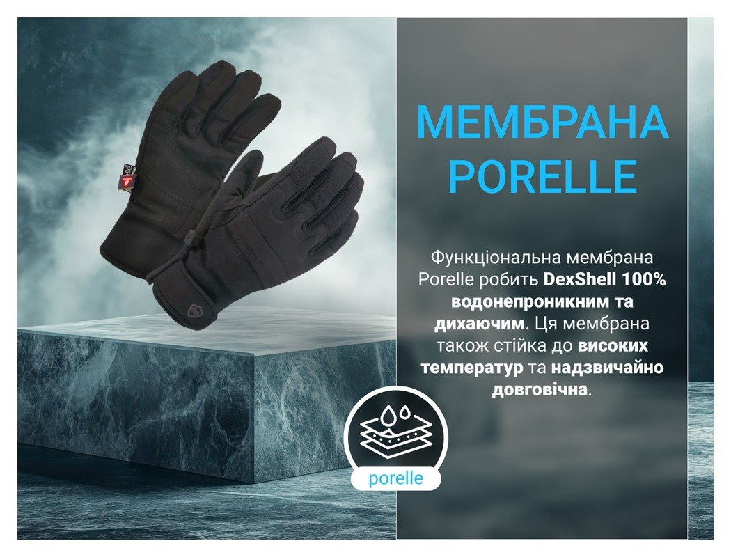 Рукавички водонепроникні Dexshell Arendal Biking Gloves, p-p М, зимові, чорні