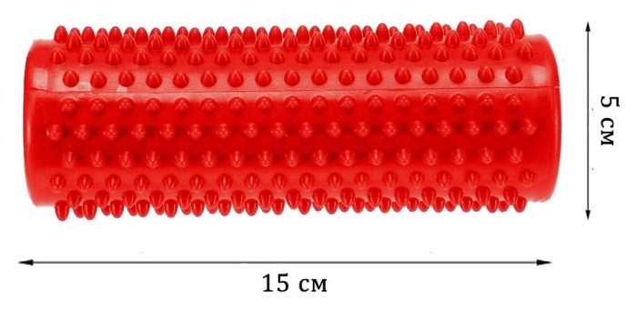 Масажний циліндр EasyFit Spindle з шипами червоний