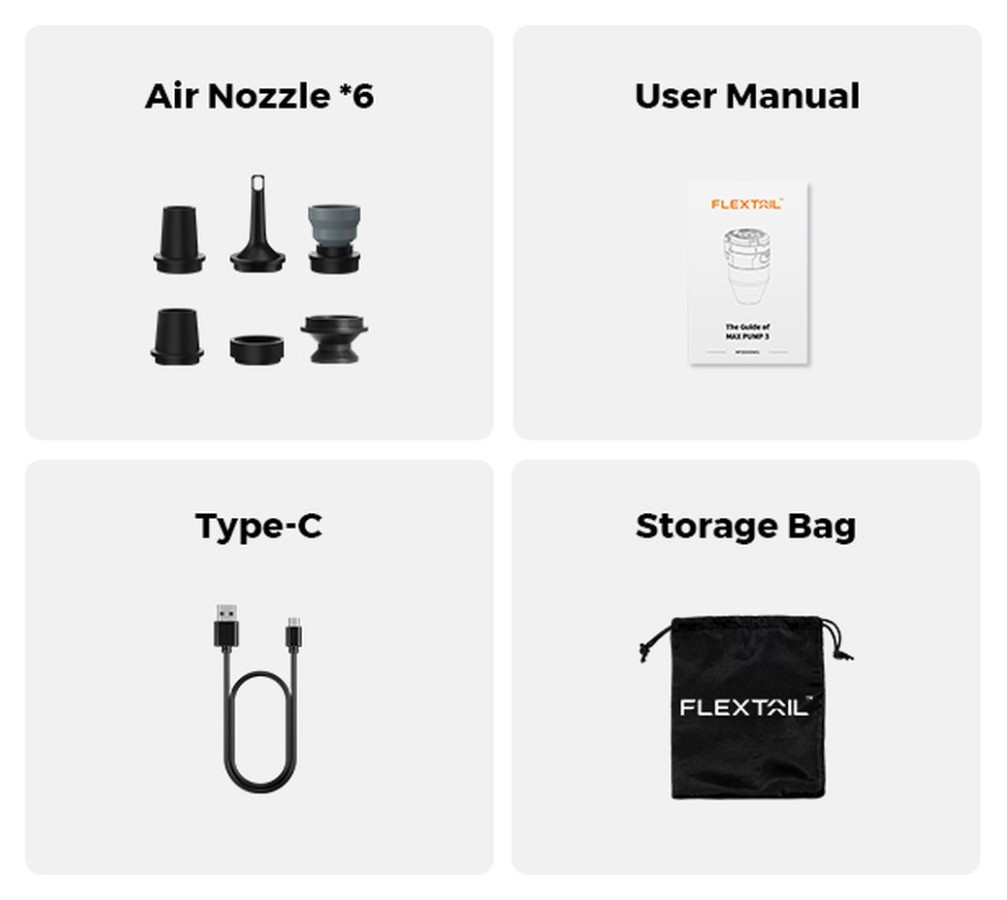 Насос-ліхтар кемпінговий Flextail Max Pump 3, білий, укр, укр