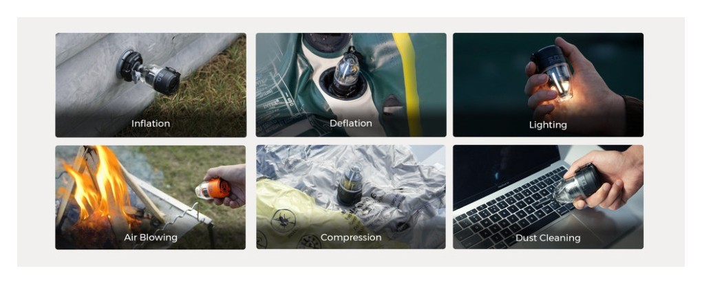 Насос-ліхтар кемпінговий Flextail Max Pump 3, білий, укр, укр