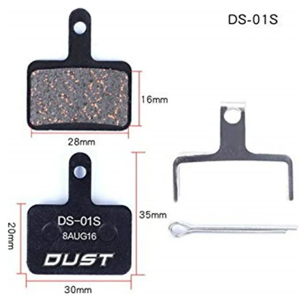 Колодки гальмівні disc Напівметал DUST DS-01S Shimano M515/M446/Tektro Draco AM (брендоване пакування) (BRS-015)