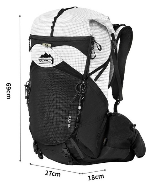 Рюкзак туристичний Naturehike Helium CNK2450XB016, 40 л, чорний, L