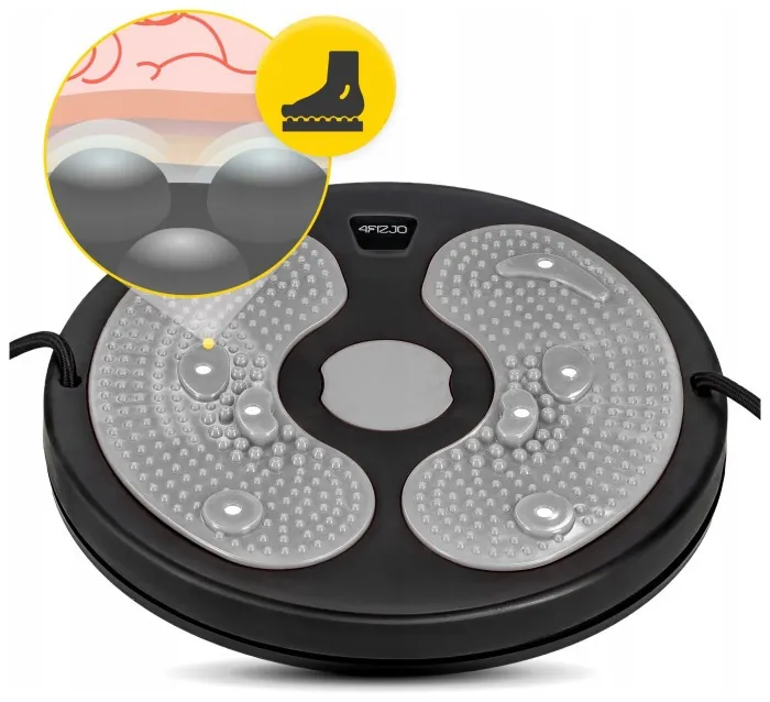 Диск здоровья для талии 4FIZJO Mini Twister с эспандерами Black/Grey (P-5905973402149)