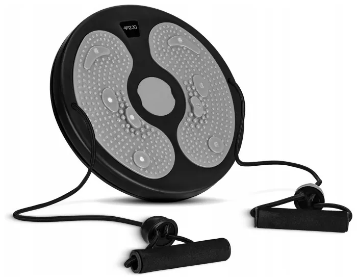 Диск здоровья для талии 4FIZJO Mini Twister с эспандерами Black/Grey (P-5905973402149)