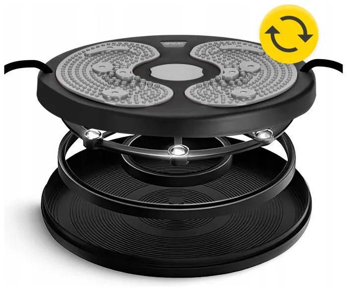 Диск здоровья для талии 4FIZJO Mini Twister с эспандерами Black/Grey (P-5905973402149)
