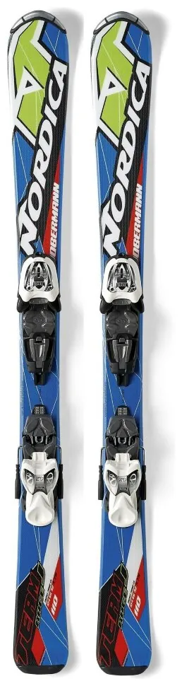 Лижі гірські для підлітків комплект Nordica TEAM J RACE 100см Blue/lime (0A4152+0C3138 E1 001) (100 см blue, lime, multicolor)