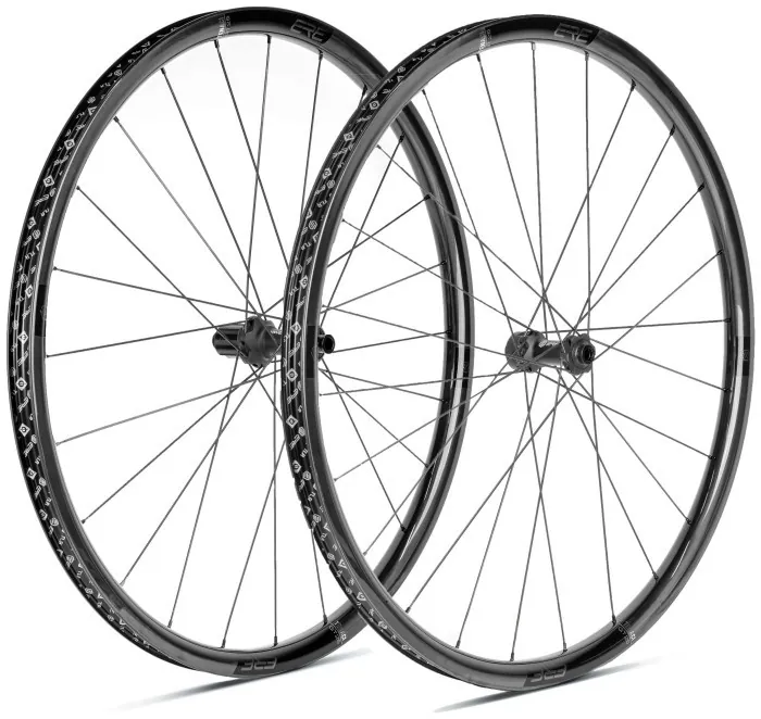 Колесо пров. + задн. 28" ERE TENACI GT25 CARBON, Gravel, 100x12/142x12, CL, HG11, tubeless, чорний сатин