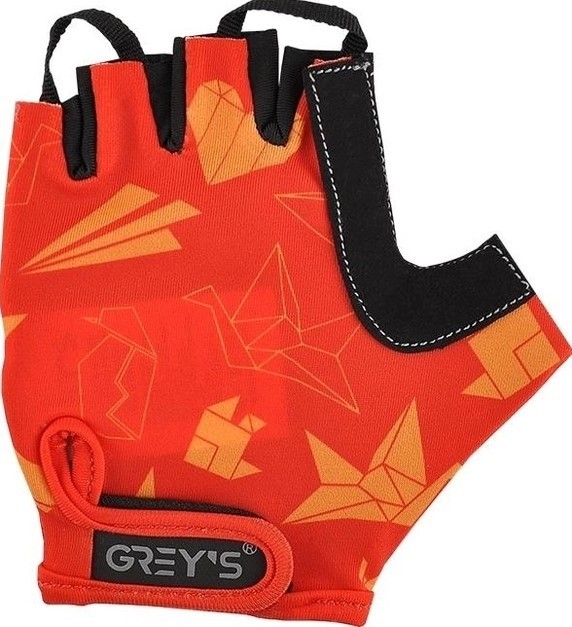 Рукавички дитячі GREY'S з коротким пальцем, гелеві вставки, червоно-чорні