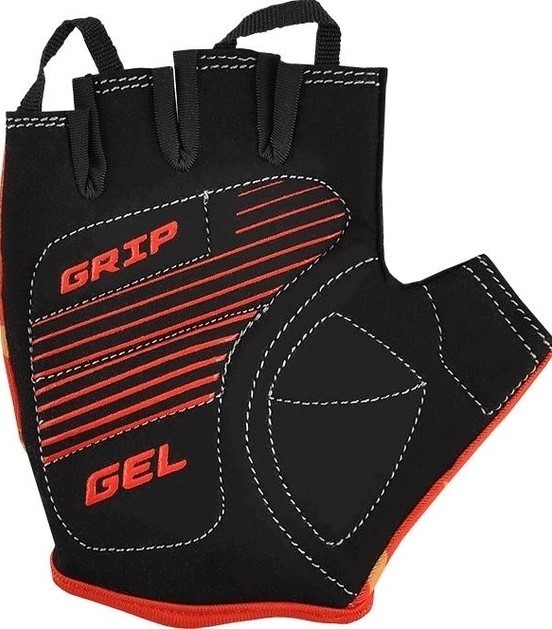 Рукавички дитячі GREY'S з коротким пальцем, гелеві вставки, червоно-чорні