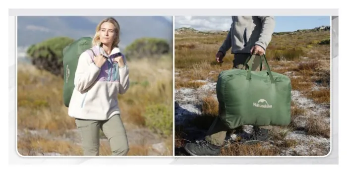 Спальный мешок двухместный с подушками Naturehike CNK2350WS019, зеленый