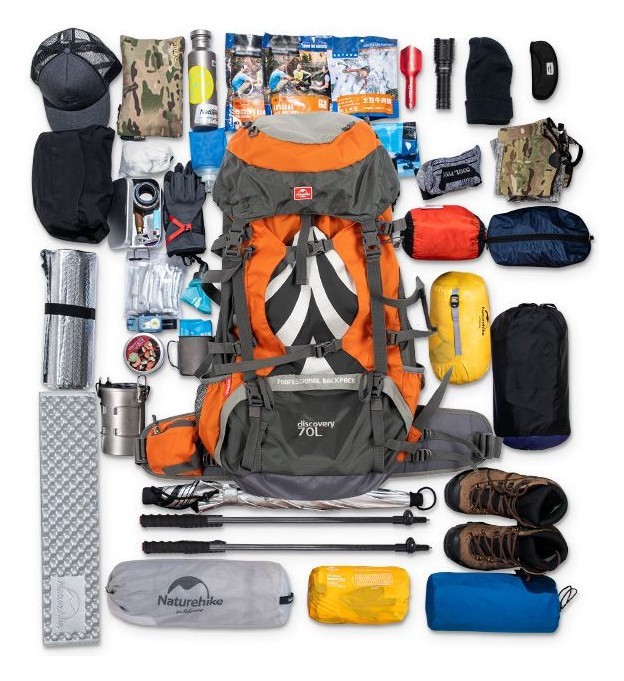Рюкзак туристичний Naturehike NH70B070-B, 70 л + 5 л, чорний
