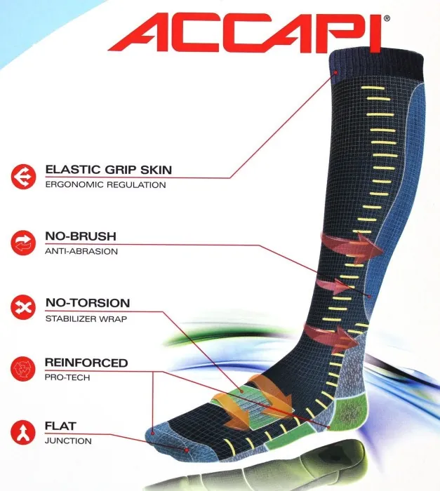 Термошкарпетки Accapi Ski Ergoracing, Black/Lime, 39-41