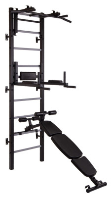 Шведська стінка-стійка з турником, брусами, лавою для преса та спини Атлант PRO, сталь, кольори в асортименті