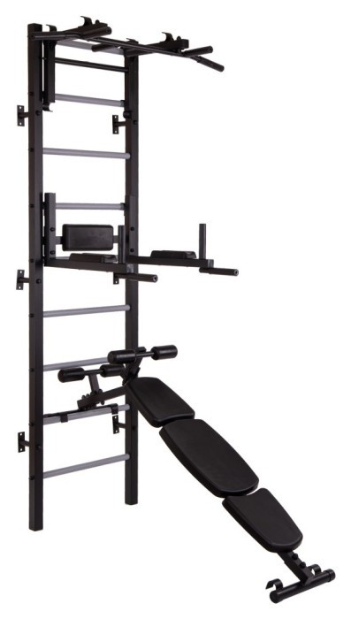 Шведська стінка-стійка з турником, брусами, лавою для преса та спини Атлант PRO, сталь, кольори в асортименті, укр, укр